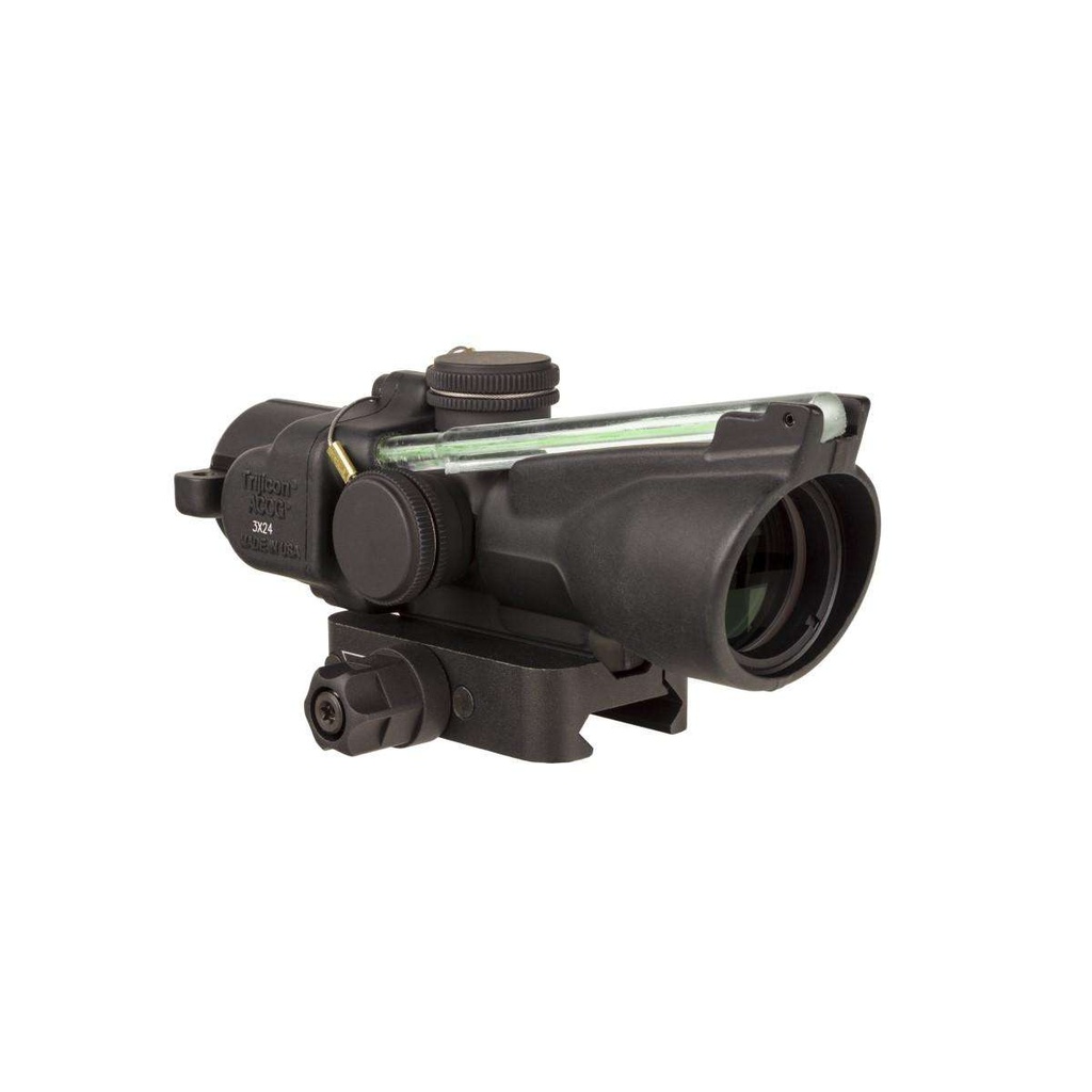 Trijicon ACOG 3X24mm Dual Illum Green Horseshoe/Dot 7.62X39 w/ Q-LOC Mount Black