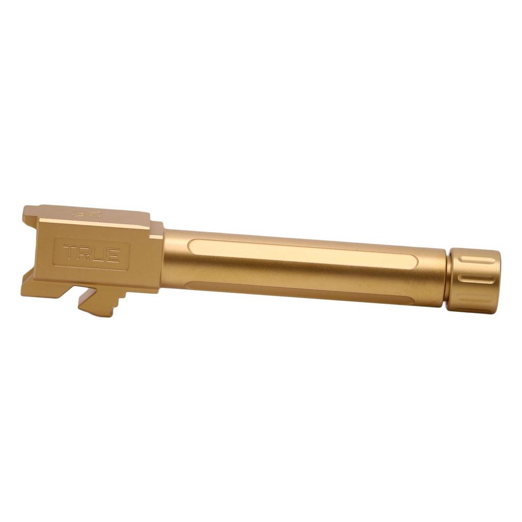 True Precision Glock 19 9MM 4.5" Threaded Barrel, Gold TiN