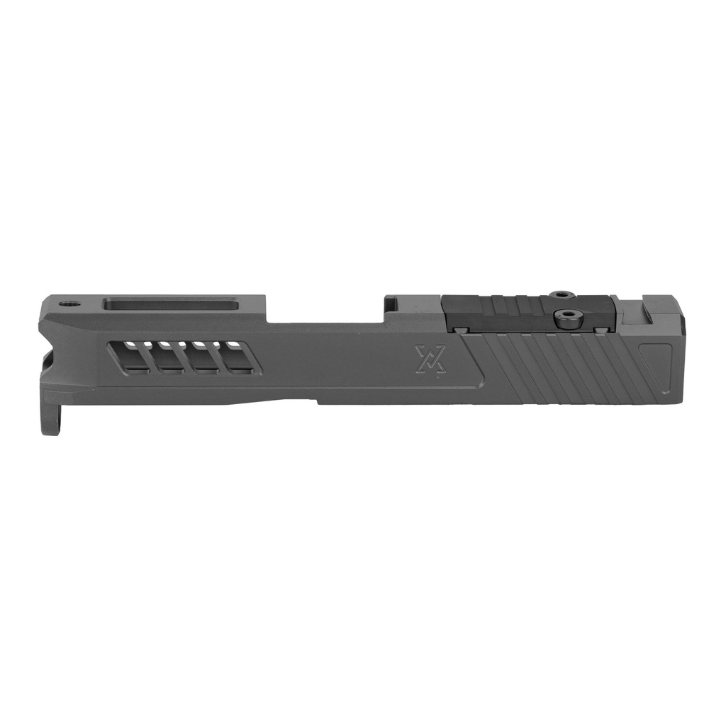 True Precision Glock 43 9MM Axiom Slide RMS Cut & Cover Plate, Stealth Gray