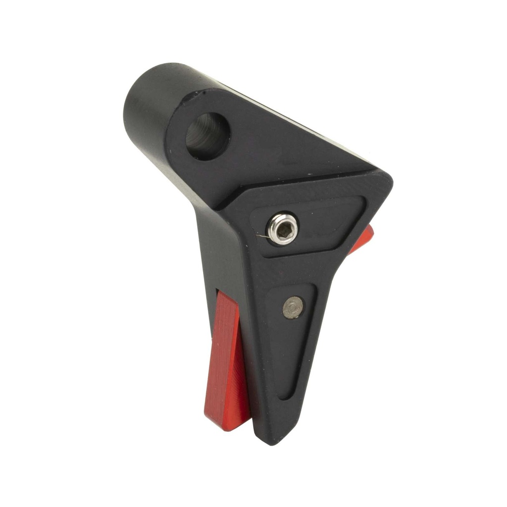 True Precision Axiom Glock Trigger Shoe with Safety (No Bar), Black/Red