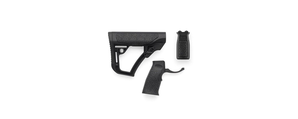 Daniel Defense Buttstock, Pistol Grip & M-LOK Vertical Foregrip Combo, Black