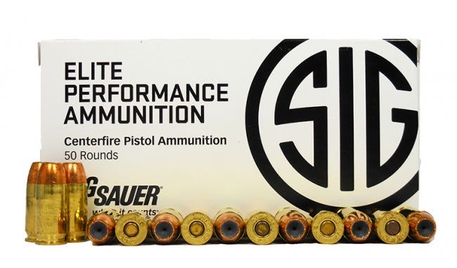 Sig Sauer E45AP150 Elite V-Crown 45 ACP 200 gr Jacketed Hollow Point (JHP) 50 Bx/ 20 Cs