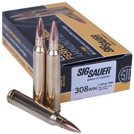 Sig Sauer E308B120 Elite Performance 308 Win 150 gr Full Metal Jacket (FMJ) 20 Bx/ 25 Cs