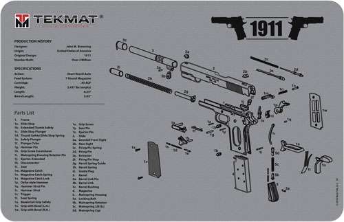 TekMat Original Cleaning Mat 1911 Diagram 17" x 11" Gray