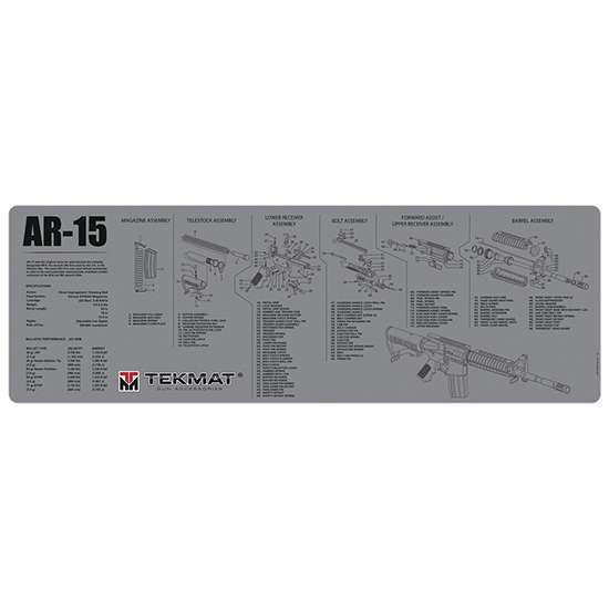 TekMat Original Cleaning Mat AK-47 Parts Diagram 12" x 36" Gray