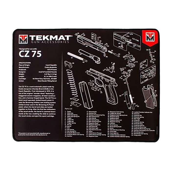 TekMat Ultra Premium Cleaning Mat CZ-75 Parts Diagram 15" x 20" Black