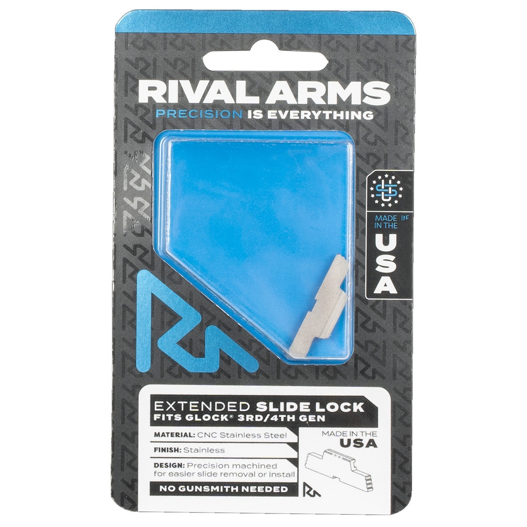 Rival Arms Glock Gen 3/4 Extended Slide Lock Stainless