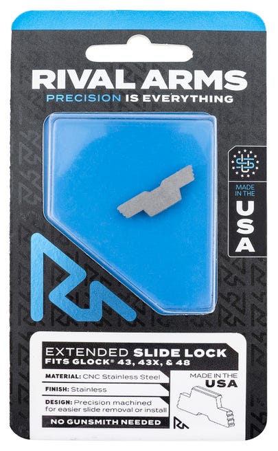 Rival Arms Glock 43/43x/48 Extended Slide Lock Polished Stainless