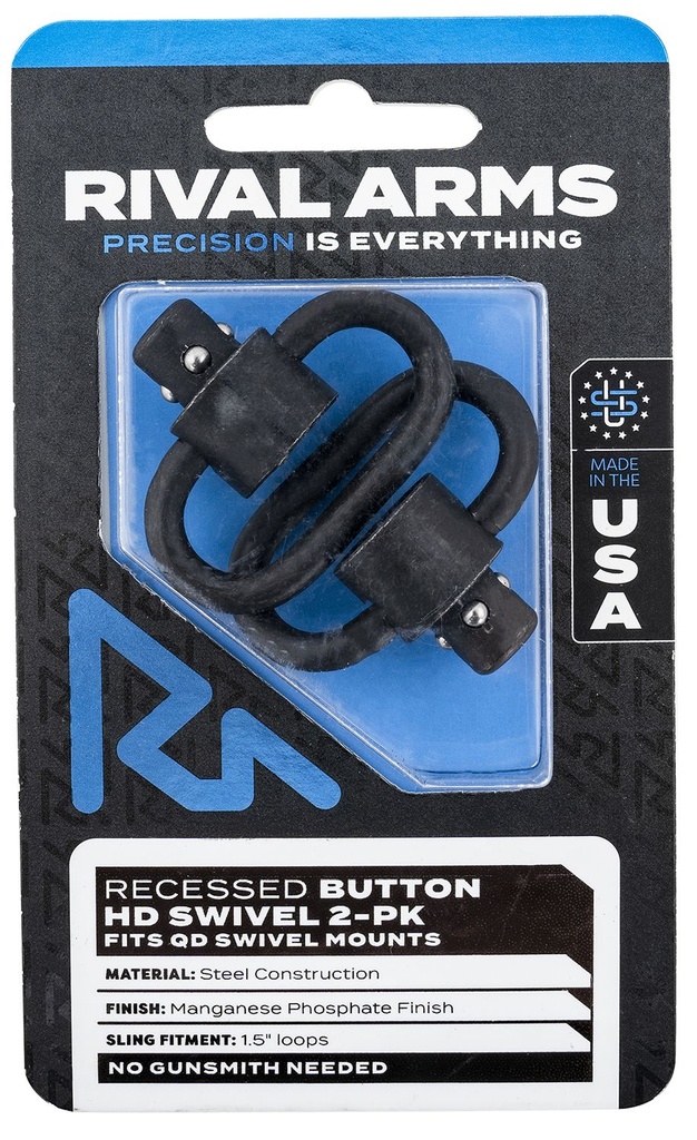 Rival Arms Recessed Button HD Swivel Set 1.5" Loop 2-Pack