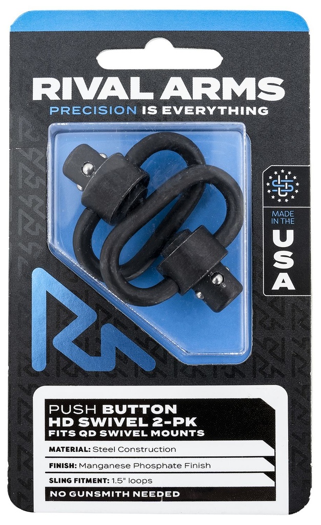 Rival Arms QD Sling Swivel Loop Set 1.5" Steel Black