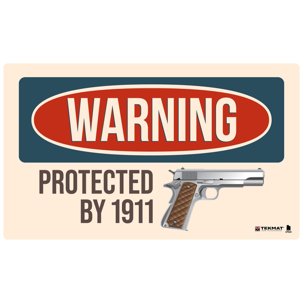 TekMat Warning Protected by 1911 Door Mat 25" x 42"