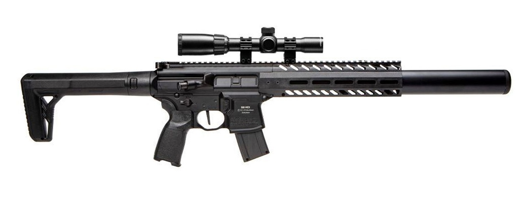 Sig Sauer MCX Air Rifle, Gen II Scoped Pellet Airgun, Black