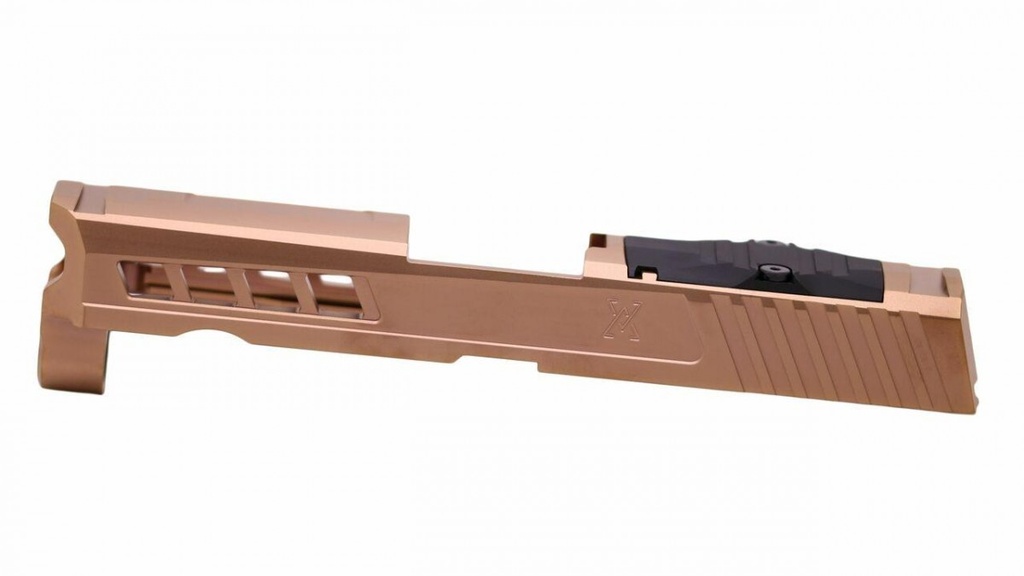 True Precision Sig Sauer P320 3.9" 9MM Axiom Slide with Optic Cut, Copper TiCN Finish