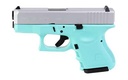 Glock 26 Gen3 9MM 3.43" 10Rds 2 Mags  Robins Egg Blue Frame and Silver