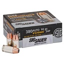 Sig Sauer E380A150 Elite V-Crown 380 ACP 90 gr Jacketed Hollow Point (JHP) 50 Bx/ 20 Cs