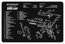 TekMat Original Cleaning Mat HK USP Parts Diagram 11" x 17" Black