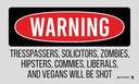 Tekmat Trespassers Warning 25x42in Rubber Door Mat